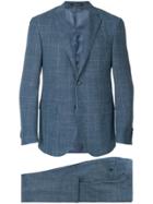 Corneliani Plaid Single Breasted Suit - Blue