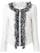 Giambattista Valli Frayed Tweed Jacket - White