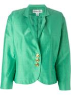 Christian Dior Vintage Brushed Satin Cropped Jacket, Women's, Size: 12, Green