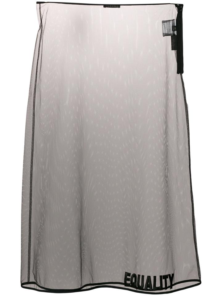 Versace Equality Embroidered Sheer Skirt - Black