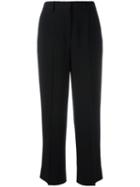 Prada Cropped Trousers, Women's, Size: 44, Black, Acetate/cupro/viscose