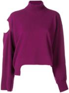 Erika Cavallini Asymmetric Cut Out Sweater - Purple