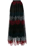 Elie Saab Colour-block Lace Maxi Skirt - Black