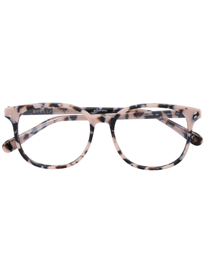 Stella Mccartney Eyewear Marbled Square Frame Glasses - Pink & Purple