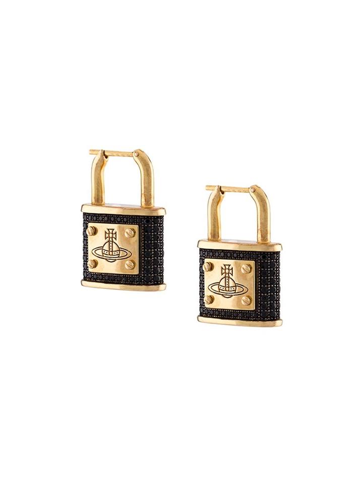 Vivienne Westwood 'darianne' Padlock Earrings, Women's, Metallic