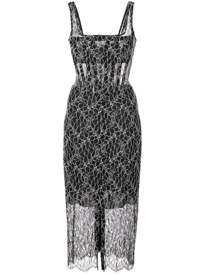 Dion Lee Panelled Lace Dress - Blue