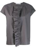 Lis Lareida Betty Ruffle Blouse - Grey