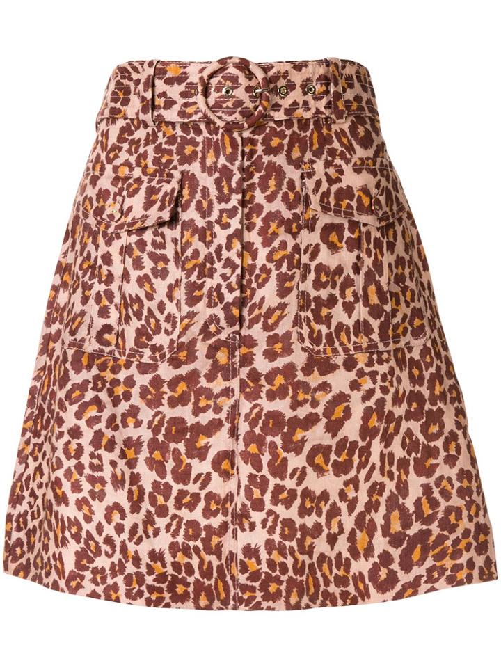 Zimmermann Resistance Leopard Print Skirt - Multicolour