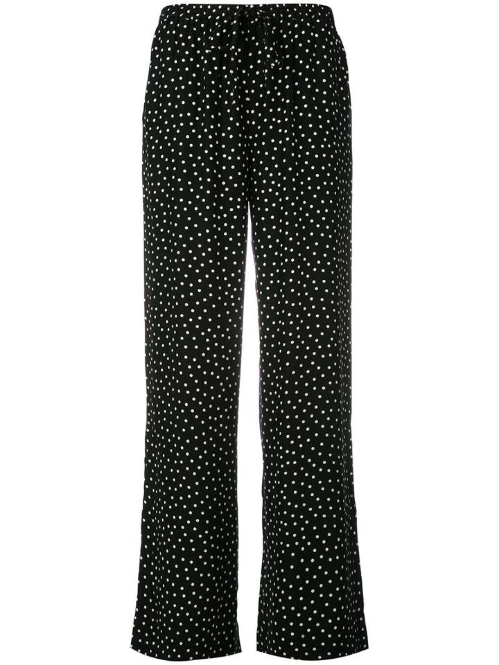 P.a.r.o.s.h. - Wide Leg Polka Dot Trousers - Women - Silk - S, Black, Silk