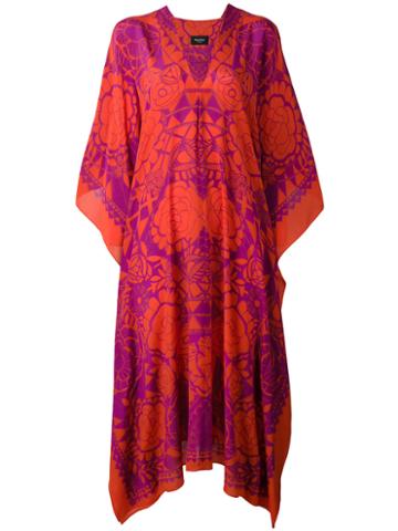 Holland Street - Camellia Kaftan - Women - Silk Crepe - One Size, Yellow/orange, Silk Crepe