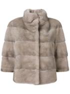 Cara Mila Midi Cropped Jacket - Grey