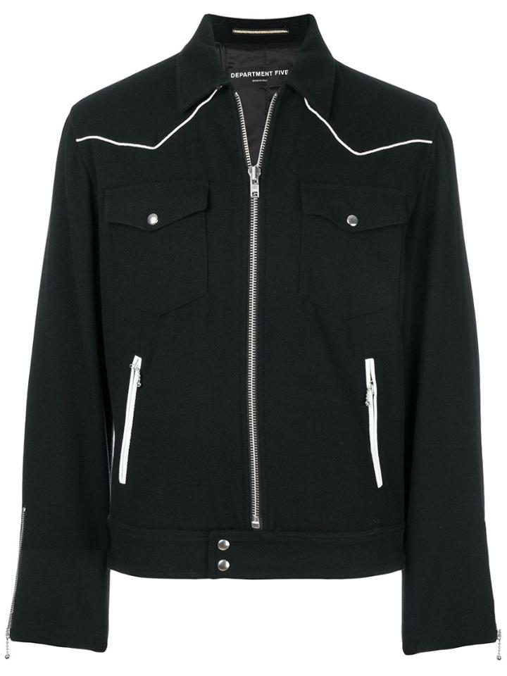Department 5 Patch Pocket Zip Jacket - Black