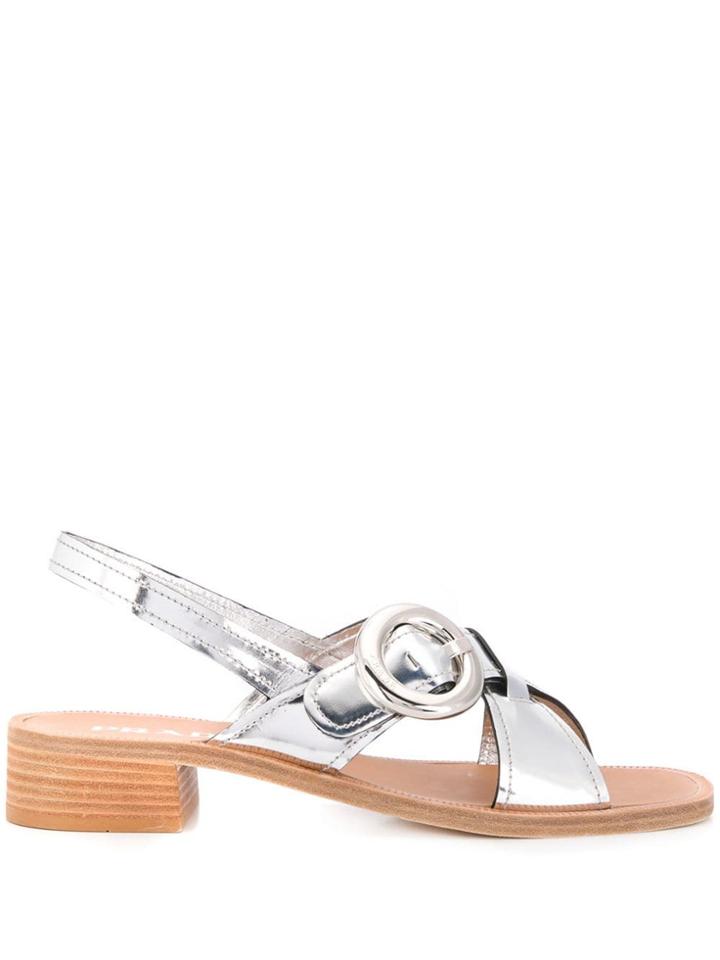 Prada Crossover Sandals - Silver