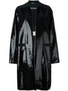 Rochas Sequined Oversized Coat, Women's, Size: 42, Black, Viscose/acetate/spandex/elastane/silk