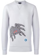 Lanvin 'groovin Spider' Embroidered Sweatshirt, Men's, Size: Large, Grey, Cotton/polyamide