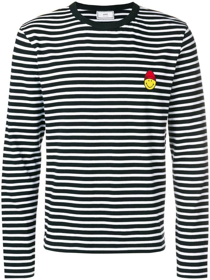 Ami Paris T-shirt Smiley Patch - Black