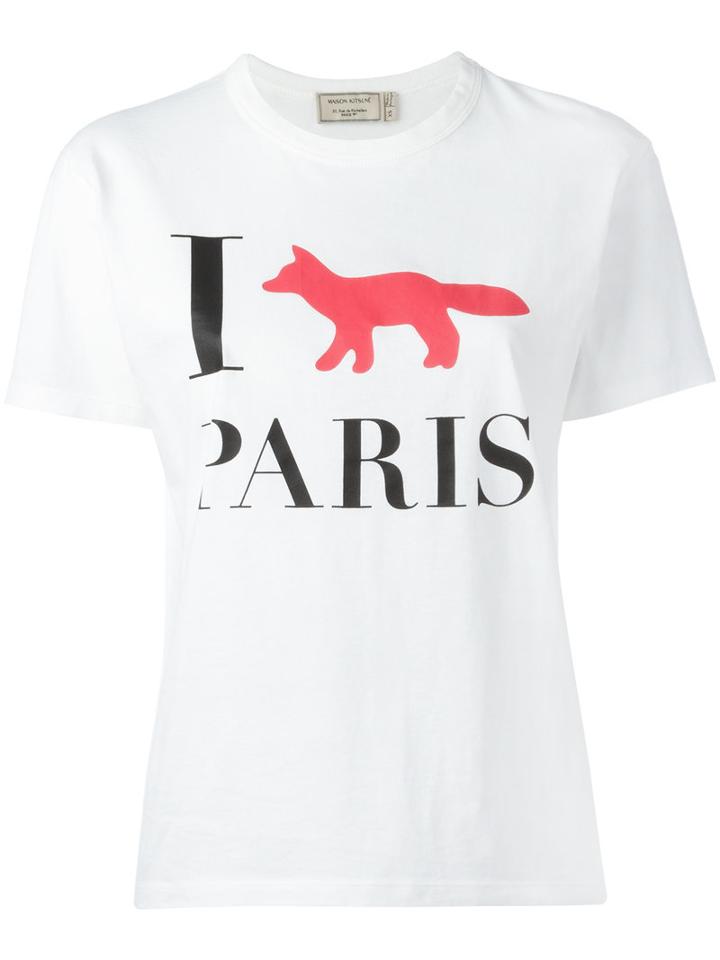Maison Kitsuné I Fox Paris T-shirt, Women's, Size: Small, White, Cotton