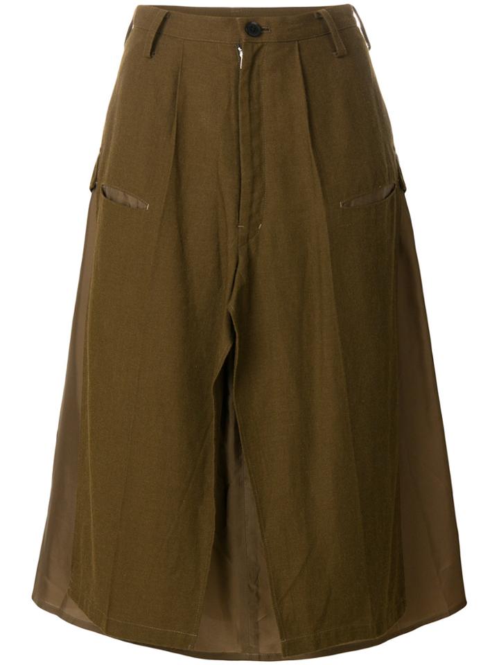 Yohji Yamamoto Vintage Deconstructed Military Skirt - Brown