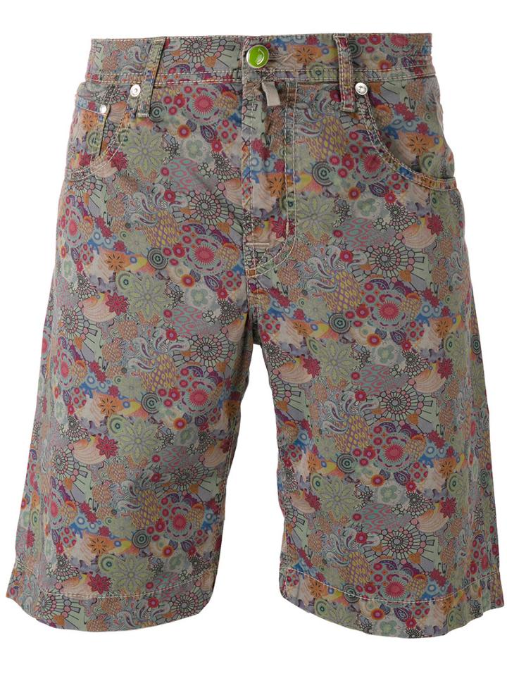 Jacob Cohen - Floral Denim Shorts - Men - Cotton/spandex/elastane - 32, Green, Cotton/spandex/elastane