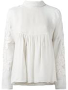 Tibi 'anai' Blouse, Women's, Size: Xs, Nude/neutrals, Rayon/viscose/wool