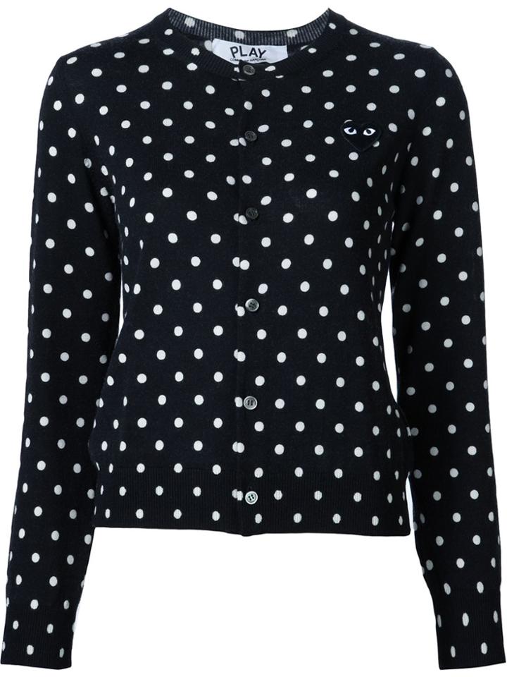 Comme Des Garçons Play Polka Dot Cardigan - Black