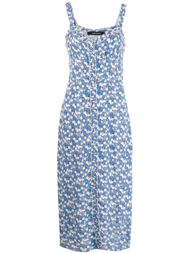 Andamane Floral Print Midi Dress - Blue