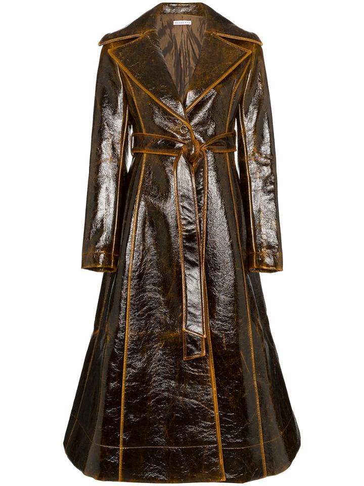 Rejina Pyo Flared Tie-waist Midi Coat - Brown