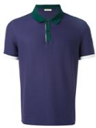 Moncler Contrast Collar Polo Shirt, Men's, Size: Medium, Blue, Cotton