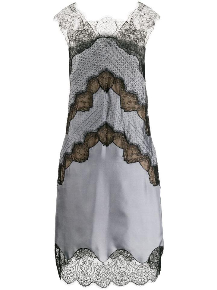 Fendi Chevron Lace Shift-dress - Grey