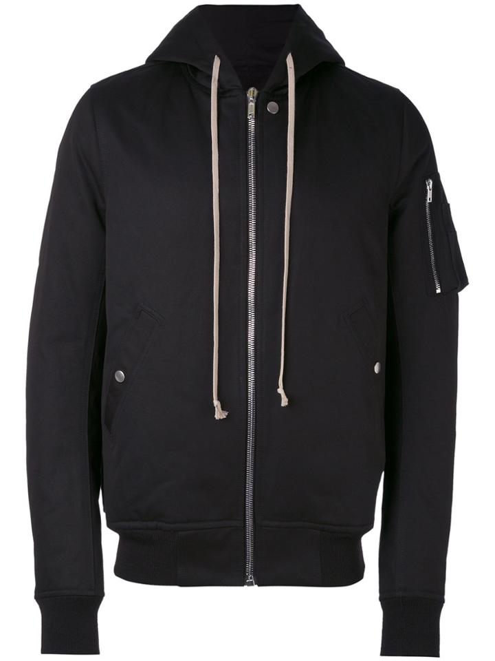 Rick Owens Flight Hooded Bomber Jacket - Black