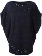 Drome Laser Cut Blouse, Women's, Black, Suede