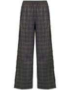 8pm Check Wide Leg Trousers - Black