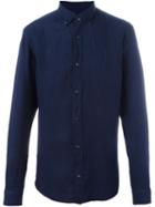 Z Zegna Classic Button Down Shirt, Men's, Size: M, Blue, Linen/flax