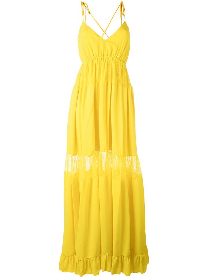 No21 Layer Maxi Dress, Women's, Size: 40, Yellow/orange, Acetate/silk/viscose/polyamide
