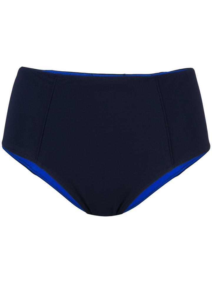 Diane Von Furstenberg - High Waisted Bikini Bottoms - Women - Polyamide/spandex/elastane - L, Blue, Polyamide/spandex/elastane