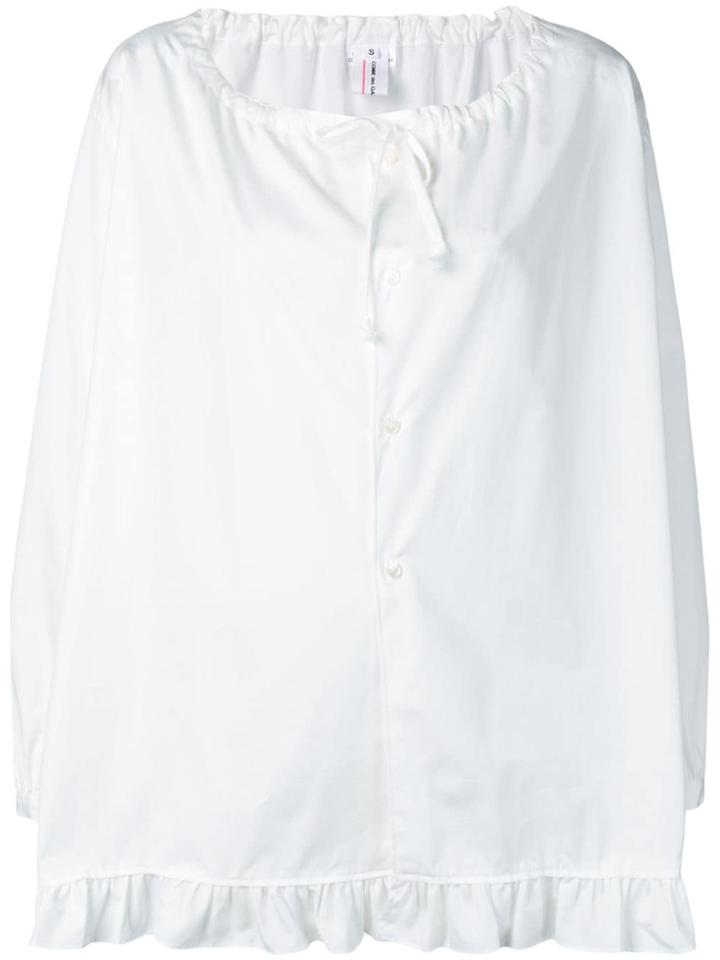 Comme Des Garçons Girl Ruffled Hem Blouse - White