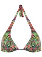 Lygia & Nanny Floral Print Triangle Bikini Top, Women's, Size: 40, Green, Polyamide/spandex/elastane