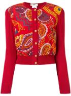 Céline Pre-owned Paisley Print Knitted Cardigan - Red