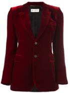 Saint Laurent 'angie' Velvet Blazer, Women's, Size: 40, Red, Silk/cotton/cupro/viscose
