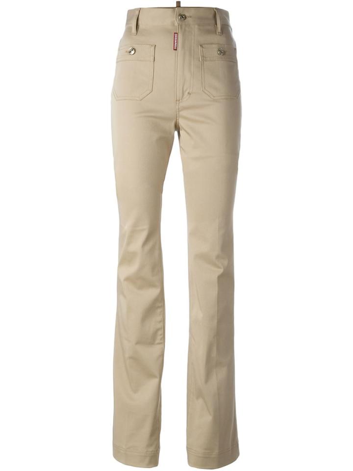 Dsquared2 High Waist Flared Trousers - Nude & Neutrals