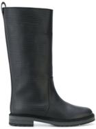 Fendi Logo Embossed Boots - Black