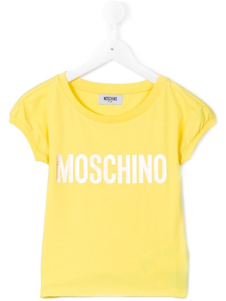 Moschino Kids Logo Print T-shirt, Girl's, Size: 12 Yrs, Yellow/orange