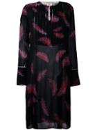 Emilio Pucci Feather Print Dress, Women's, Size: 40, Black, Silk/spandex/elastane