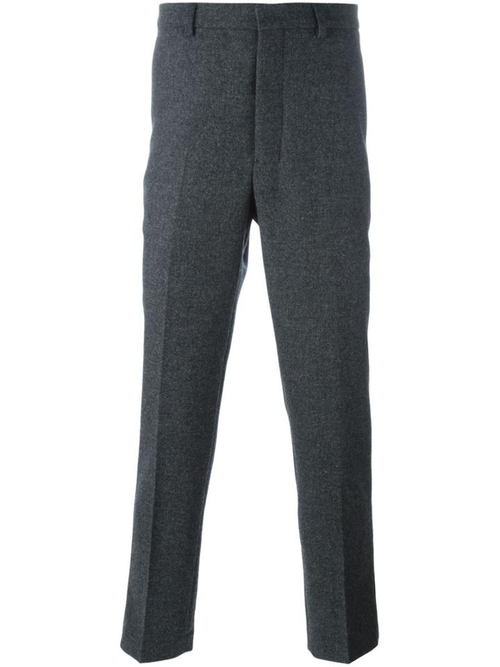 Ami Alexandre Mattiussi Carrot Fit Trousers, Men's, Size: 52, Grey, Polyester/wool