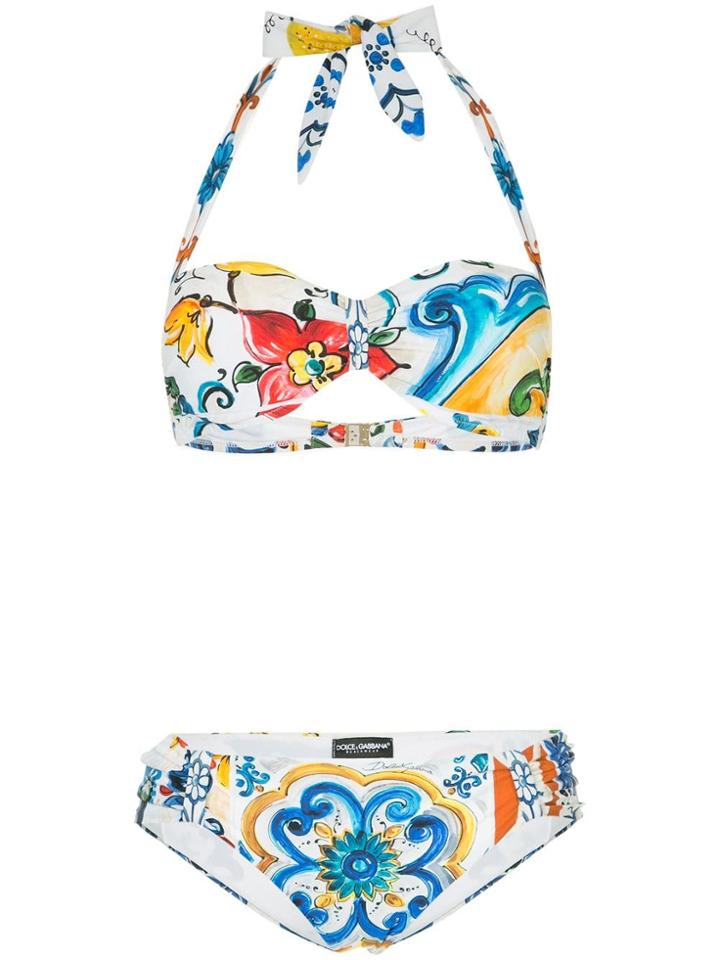 Dolce & Gabbana Majolica Print Bikini - Multicolour