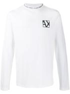 Armani Exchange Logo Monogram Jersey Top - White