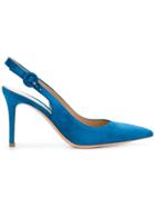 Gianvito Rossi Pointed Toe Slingback Pumps - Blue