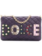 Dolce & Gabbana Mini Quilted Shoulder Bag With Patch Appliqués - Pink