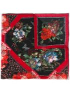 Alexander Mcqueen Large Floral Print Scarf, Women's, Red, Silk