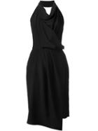 Carven Draped Halterneck Dress, Women's, Size: 42, Black, Polyester/acetate/silk